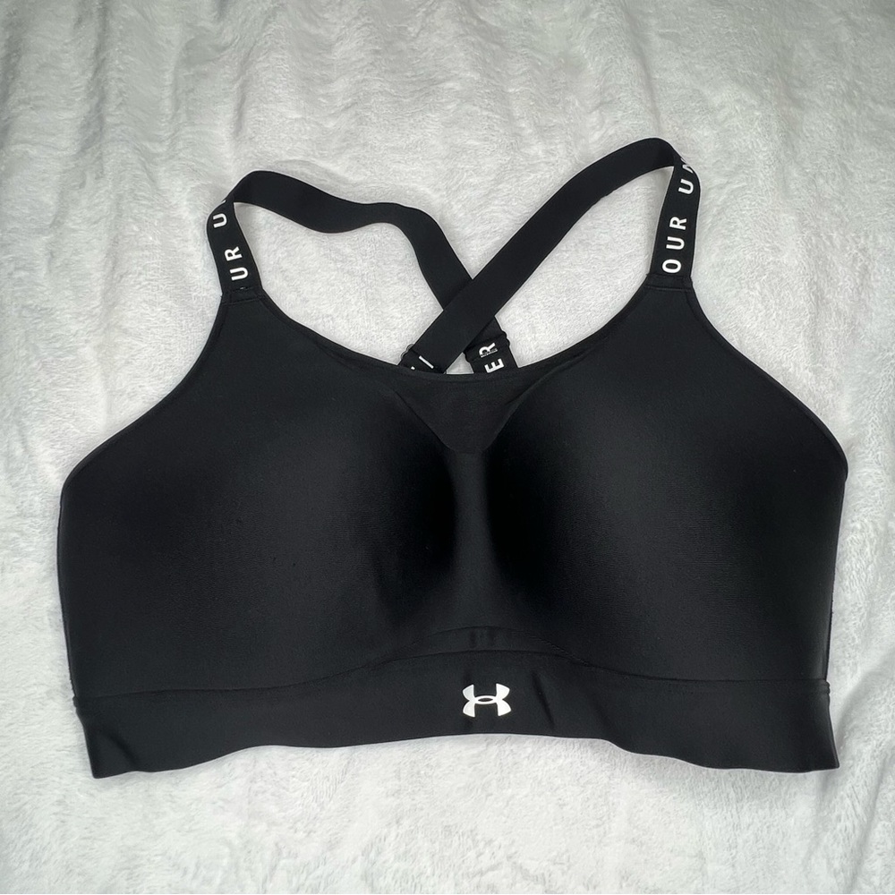 Under Armour UA Neoprene Black Crossback Sports Bra 1X Plus.